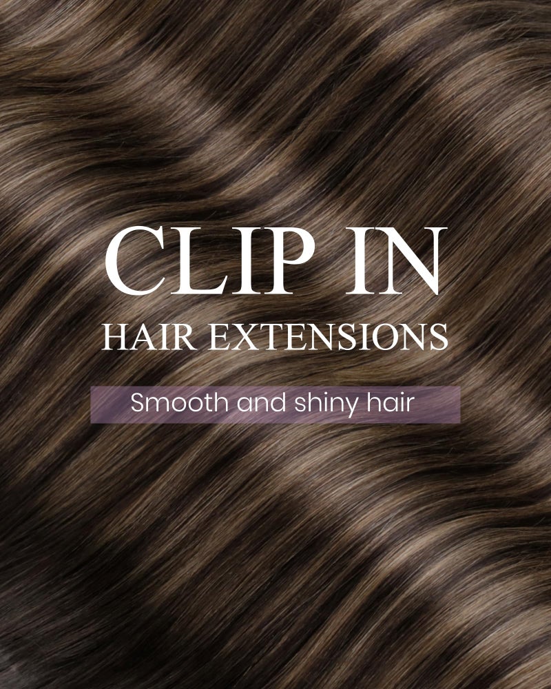 LaaVoo Human Hair Clip in Extensions Darkest Brown Balayage Light Brown Clip in Hair Extensions Real Human Hair Long Clip on Hair Extensions Human Hair Long Straight Double Weft 22 Inch 7Pcs 120g - Image 4